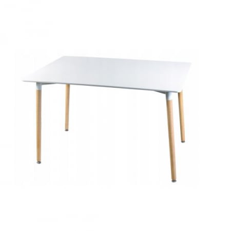 Mese - MASA STIL SCANDINAV, DREPTUNGHIULARA, MDF SI LEMN, ALB, 120X80X75 CM