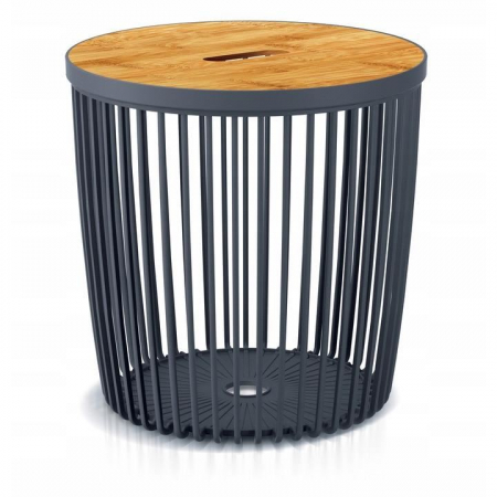 MASA TIP COS, ROTUNDA, BLAT BAMBUS, ANTRACIT, SET 2 MARIMI, 38.6X35.8 CM, CLUBO [2]