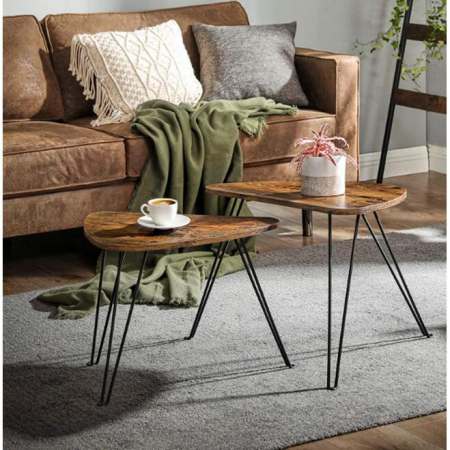MASUTA CAFEA, VASAGLE, PAL SI OTEL, MARO RUSTIC, SET 2 MARIMI [4]