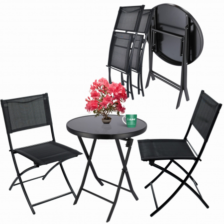 Scaune gradina si sezlonguri - Mobilier de terasă balcon - masă pliantă, 2 scaune