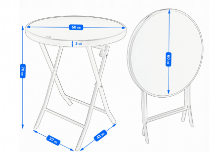 MOBILIER PLIABIL PENTRU BALCON, GRADINA, TERASA AZAY INTERIORS, 2 SCAUNE SI O MASA [3]