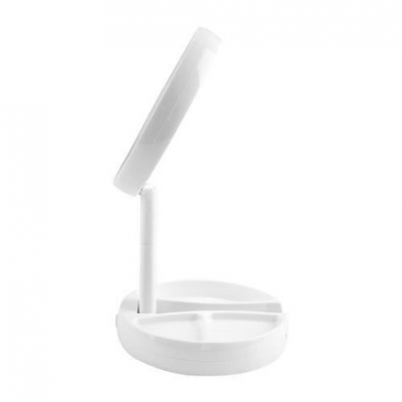 OGLINDA COSMETICA, CU LED, DUBLA, MARIRE 1X/10X, ALB, 4XAA, 16X29 CM, ISOTRADE [4]