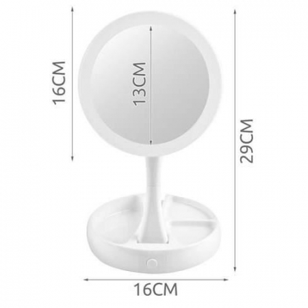 OGLINDA COSMETICA, CU LED, DUBLA, MARIRE 1X/10X, ALB, 4XAA, 16X29 CM, ISOTRADE [8]
