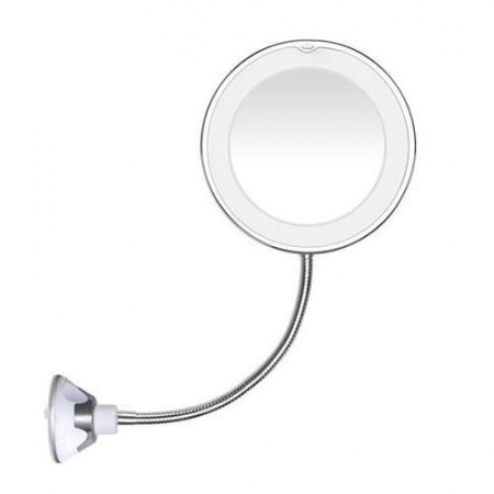 OGLINDA COSMETICA, CU LED, FLEXIBILA, PRINDERE VENTUZA, MARIRE X10, GRI, 3XAAA, 20 CM, ISOTRADE [2]