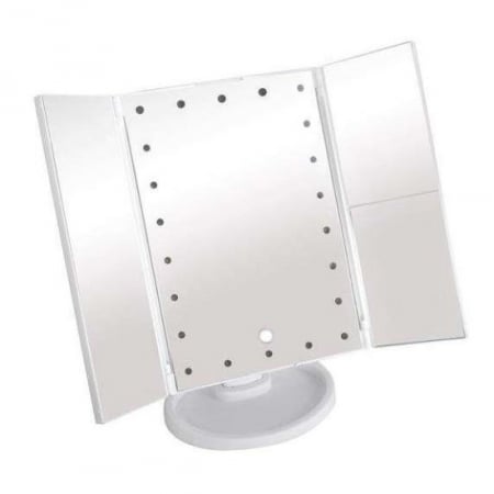 Living - OGLINDA COSMETICA, CU LED, ROTATIVA, CU MARIRE IMAGINE 1X/2X/3X, ALB, 4XAA, USB, 18X11.5X28 CM, ISOTRADE