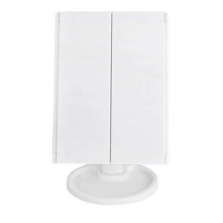 OGLINDA COSMETICA, CU LED, ROTATIVA, CU MARIRE IMAGINE 1X/2X/3X, ALB, 4XAA, USB, 18X11.5X28 CM, ISOTRADE [5]