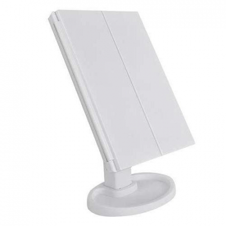 OGLINDA COSMETICA, CU LED, ROTATIVA, CU MARIRE IMAGINE 1X/2X/3X, ALB, 4XAA, USB, 18X11.5X28 CM, ISOTRADE [6]