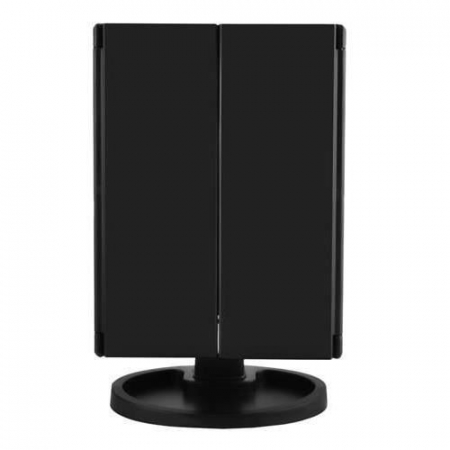 OGLINDA COSMETICA, CU LED, ROTATIVA, CU MARIRE IMAGINE 1X/2X/3X, NEGRU, 4XAA, USB, 34.5X9X28 CM, ISOTRADE [16]