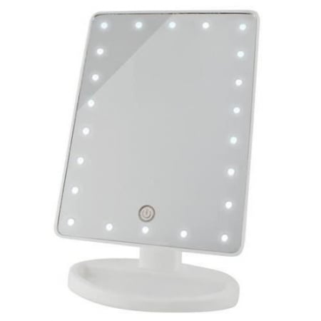Living - OGLINDA COSMETICA, CU LED, UNGHI REGLABIL, NIVEL ILUMINARE REGLABIL, ALB, 4XAA, 16.5X12.5X26 CM, ISOTRADE