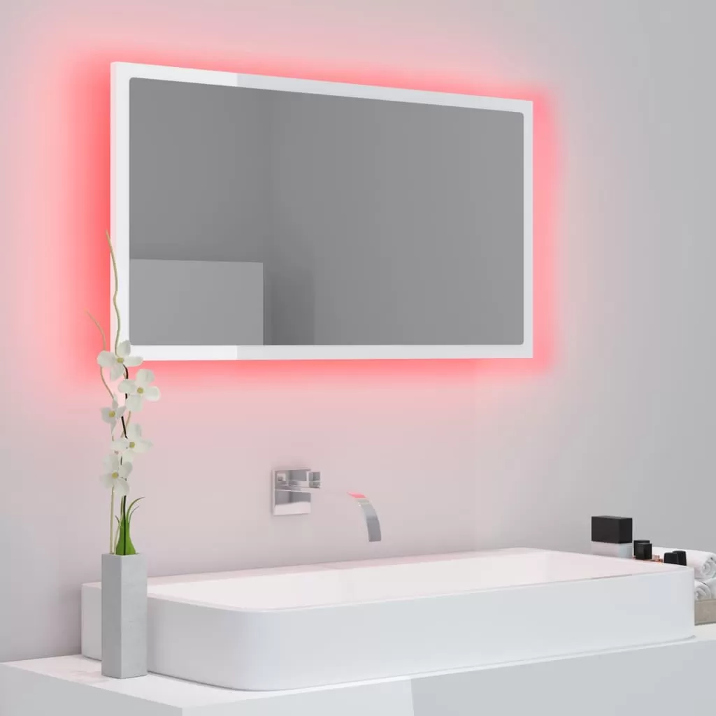 OGLINDA DE BAIE CU LED, ALB LUCIOS [4]