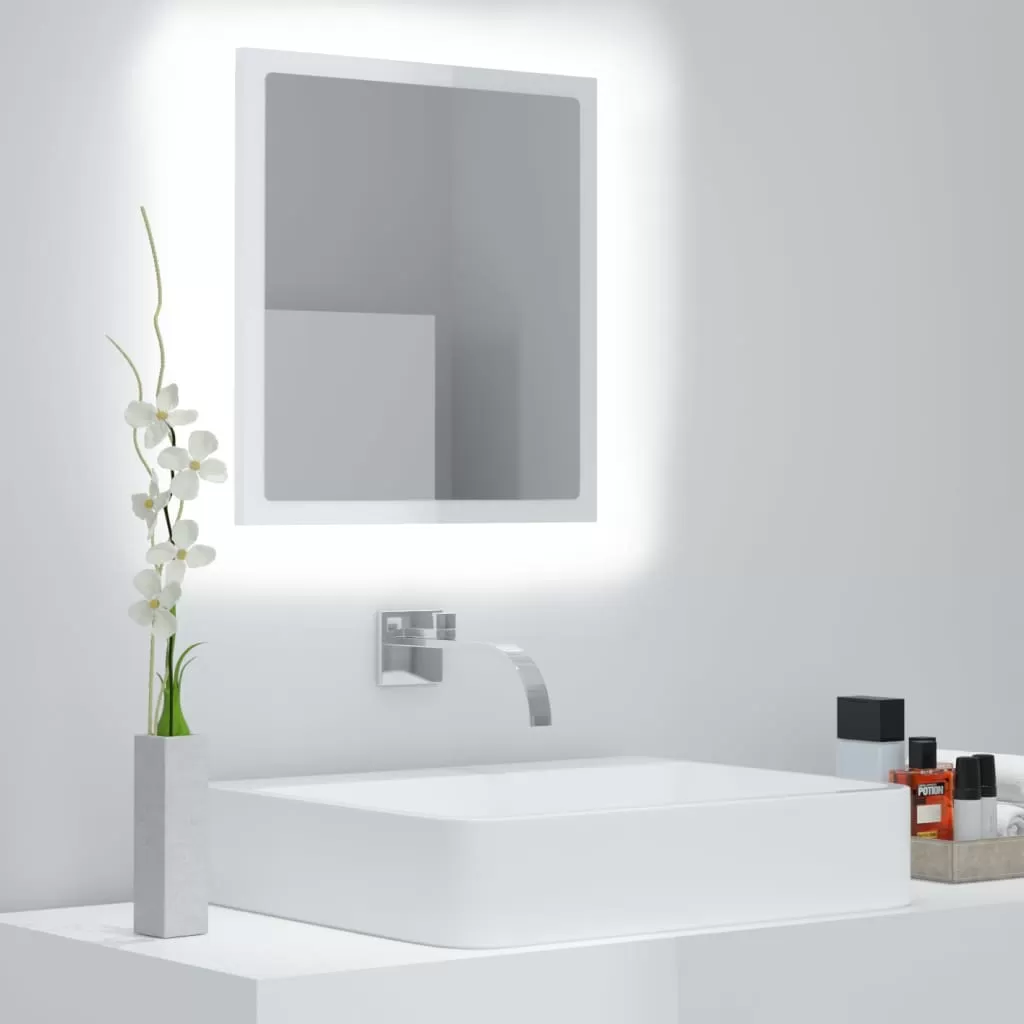 Oglinda baie - OGLINDA DE BAIE CU LED, ALB LUCIOS