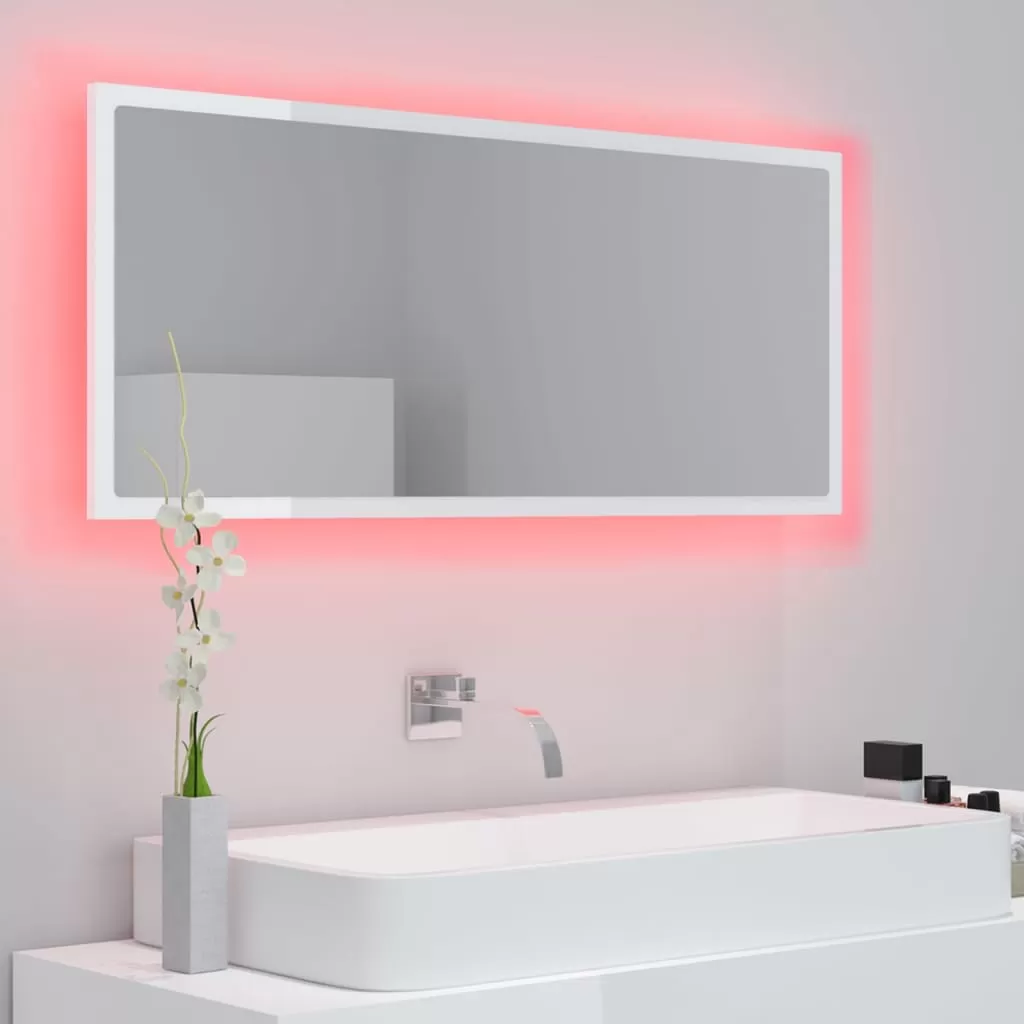 OGLINDA DE BAIE CU LED, ALB LUCIOS [4]