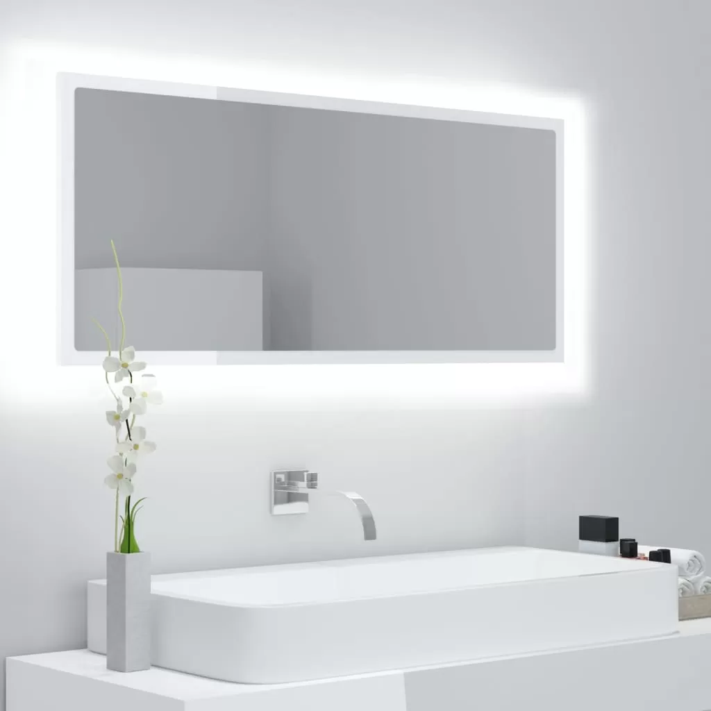 Oglinda baie - OGLINDA DE BAIE CU LED, ALB LUCIOS