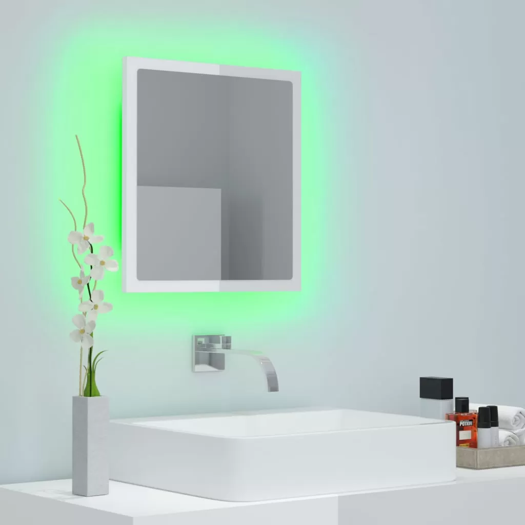 OGLINDA DE BAIE CU LED, ALB LUCIOS [2]
