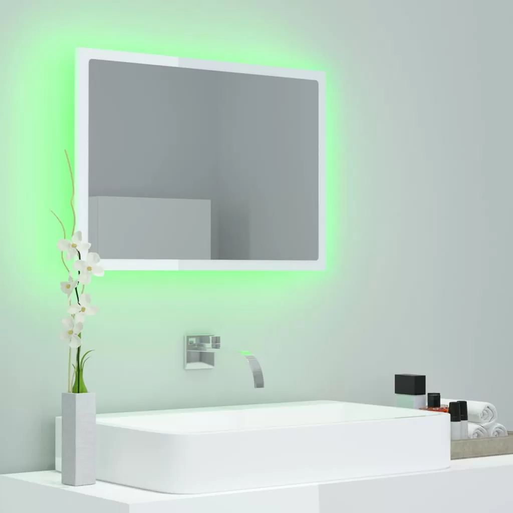 OGLINDA DE BAIE CU LED, ALB LUCIOS [3]
