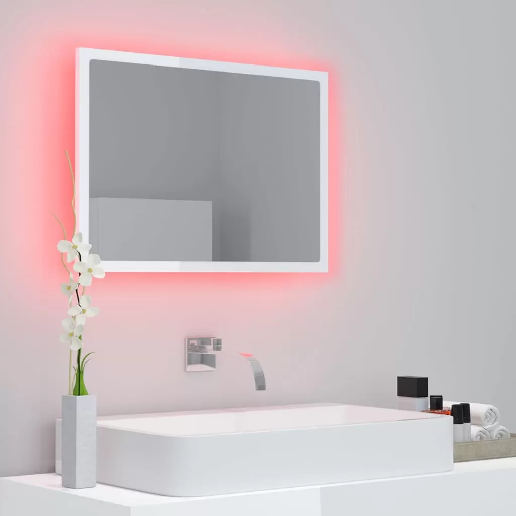 OGLINDA DE BAIE CU LED, ALB LUCIOS [4]