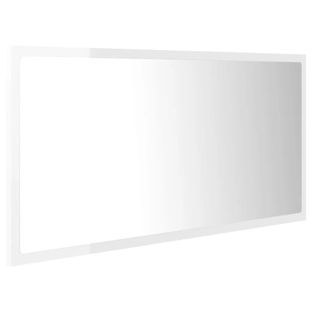 OGLINDA DE BAIE CU LED, ALB SI STEJAR SONOMA [6]