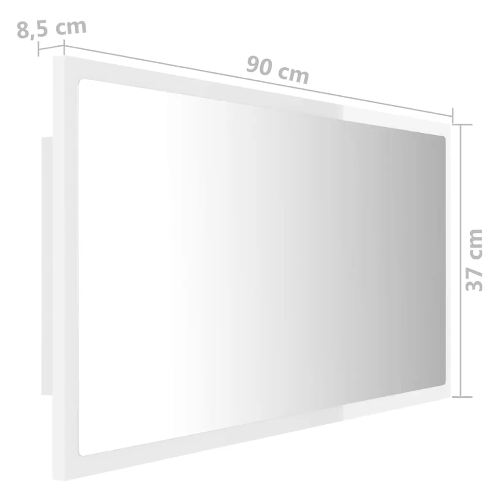 OGLINDA DE BAIE CU LED, ALB SI STEJAR SONOMA [11]