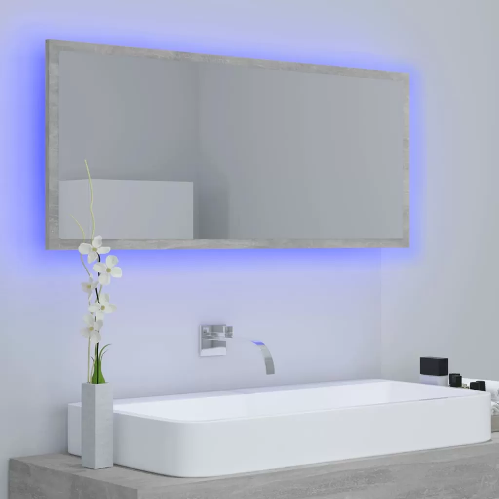 OGLINDA DE BAIE CU LED, GRI BETON [2]