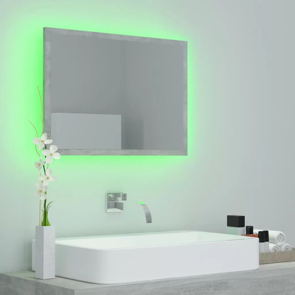 OGLINDA DE BAIE CU LED, GRI BETON [3]