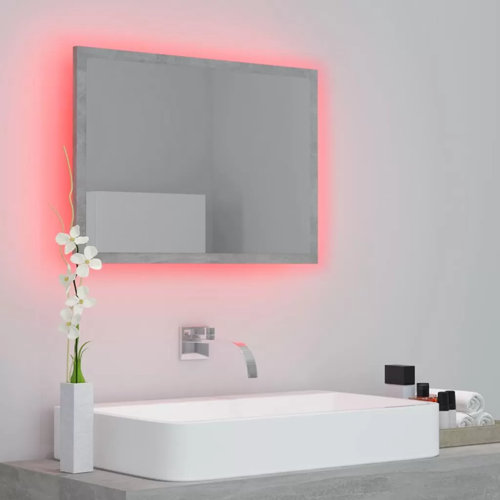 OGLINDA DE BAIE CU LED, GRI BETON [4]