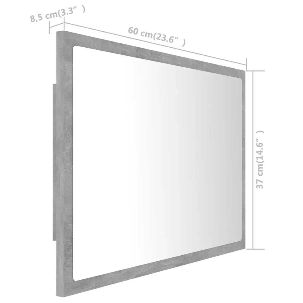 OGLINDA DE BAIE CU LED, GRI BETON [11]