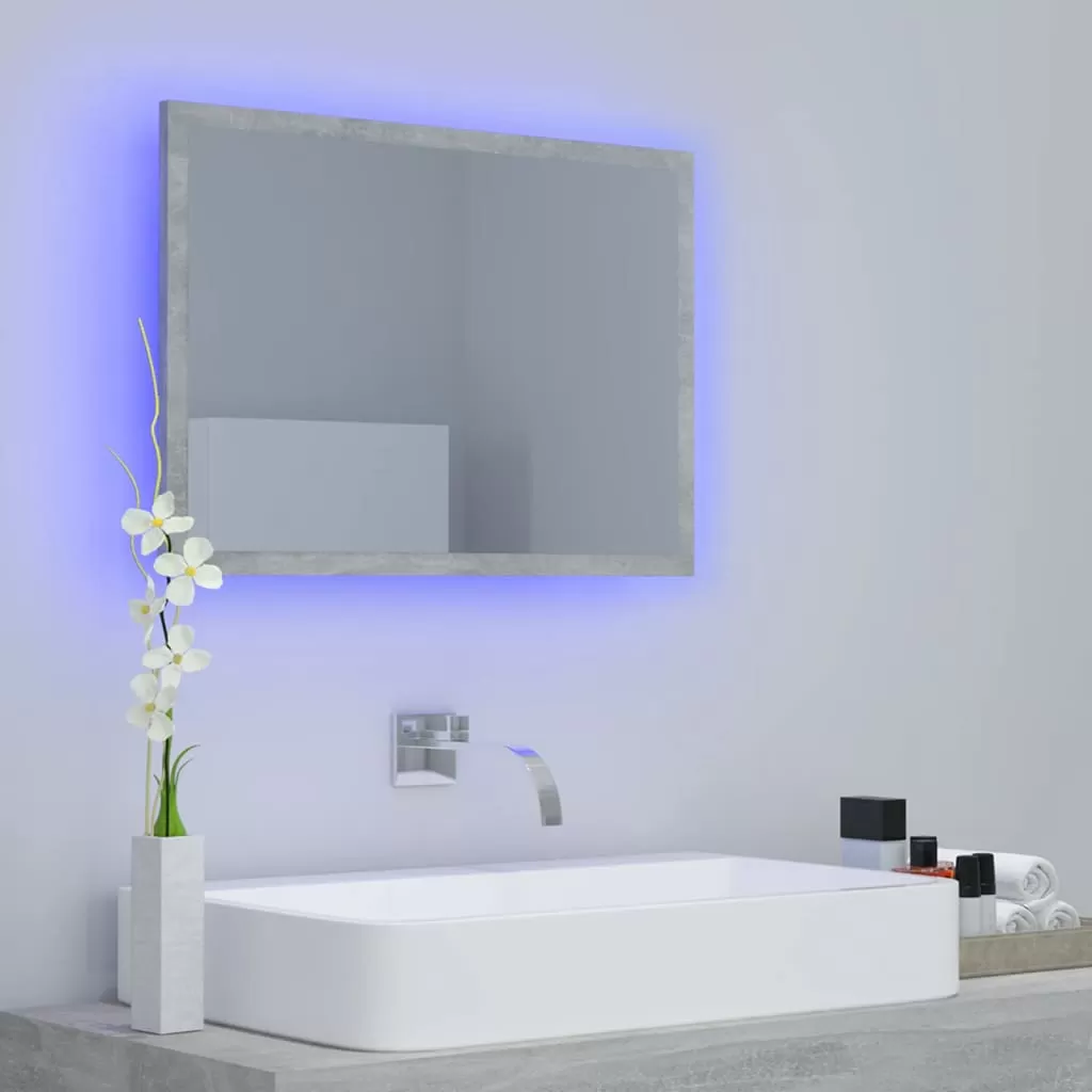 OGLINDA DE BAIE CU LED, GRI BETON [2]
