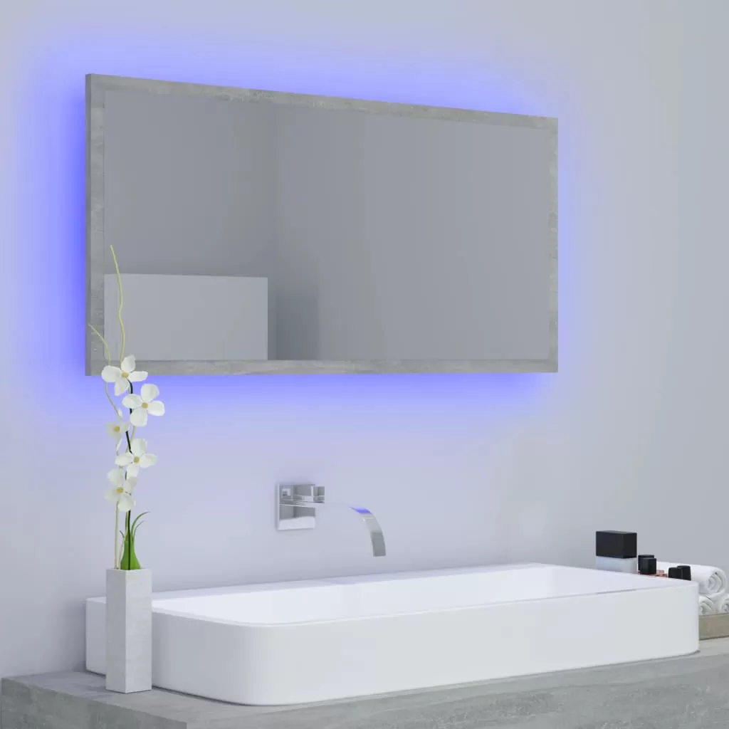 OGLINDA DE BAIE CU LED, GRI BETON [4]