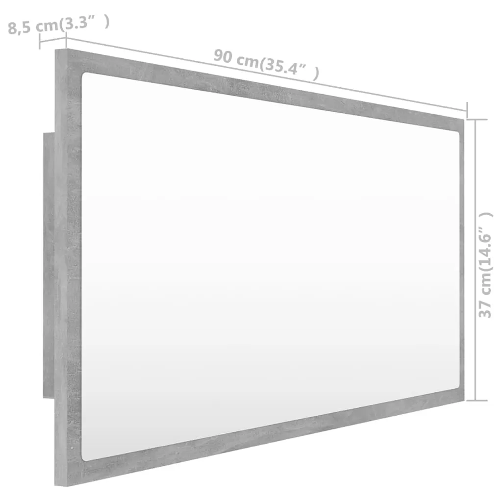 OGLINDA DE BAIE CU LED, GRI BETON [11]