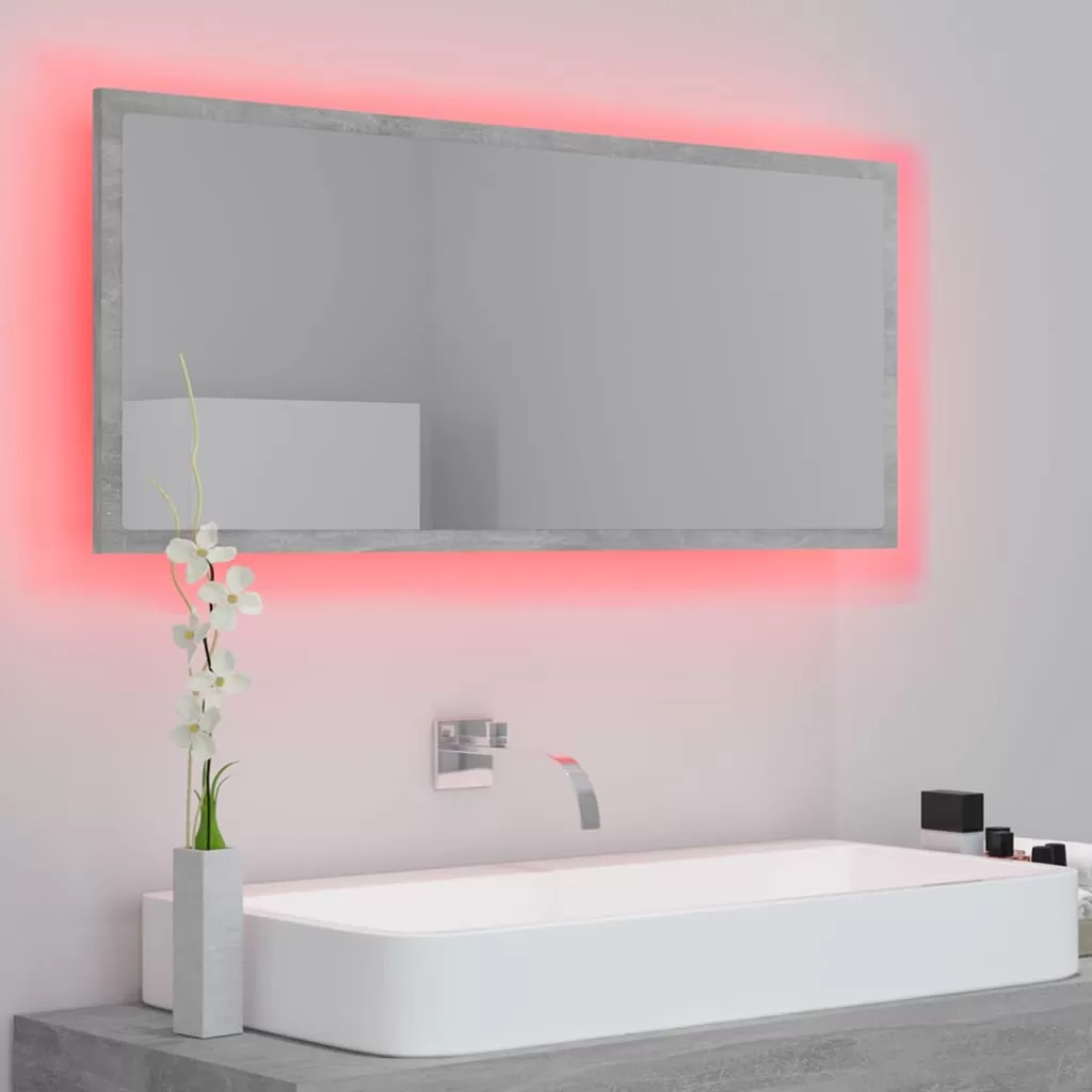 OGLINDA DE BAIE CU LED, GRI BETON [4]