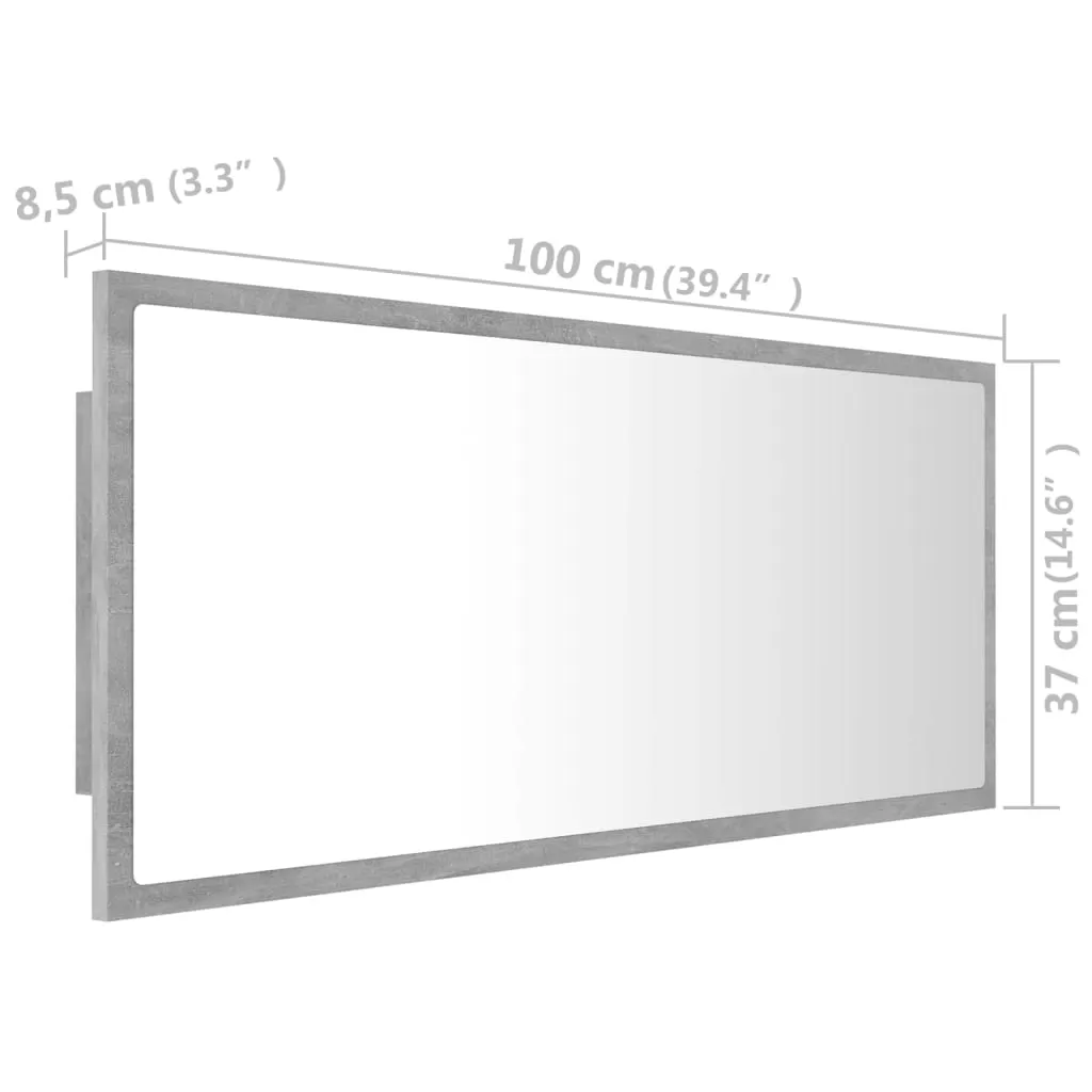OGLINDA DE BAIE CU LED, GRI BETON [11]