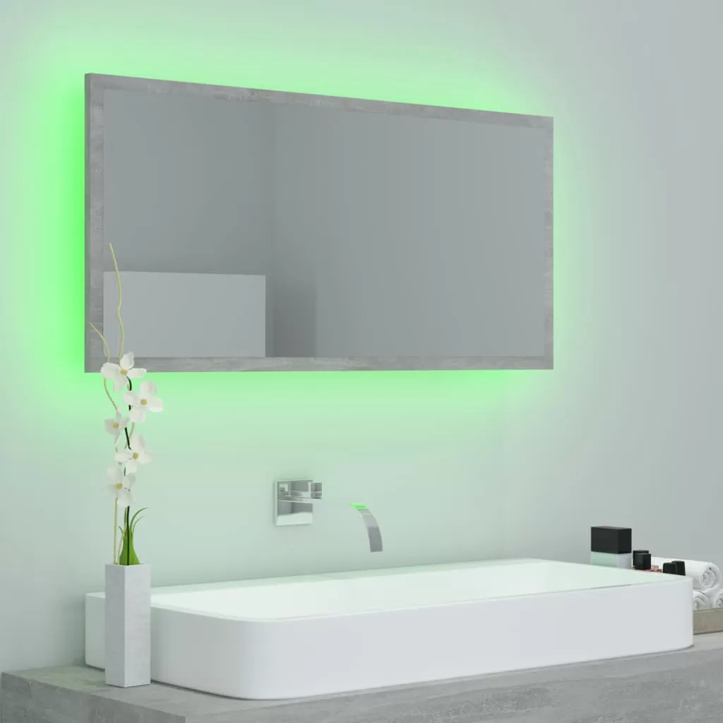 OGLINDA DE BAIE CU LED, GRI BETON [2]