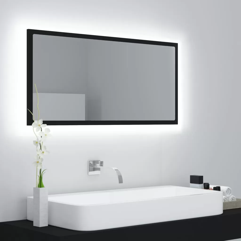 Oglinda baie - OGLINDA DE BAIE CU LED, NEGRU