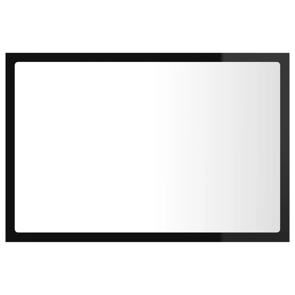 OGLINDA DE BAIE CU LED, NEGRU LUCIOS [5]