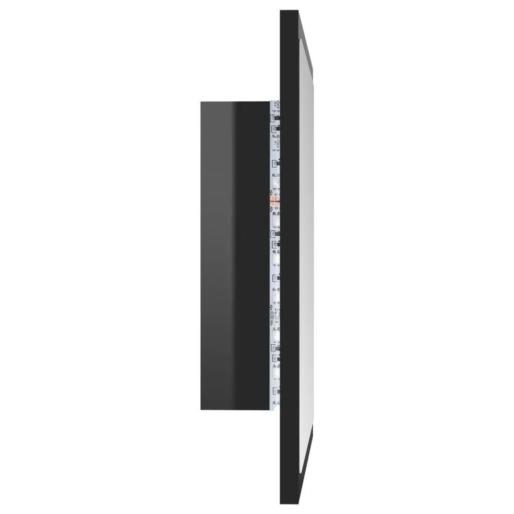 OGLINDA DE BAIE CU LED, NEGRU LUCIOS [8]