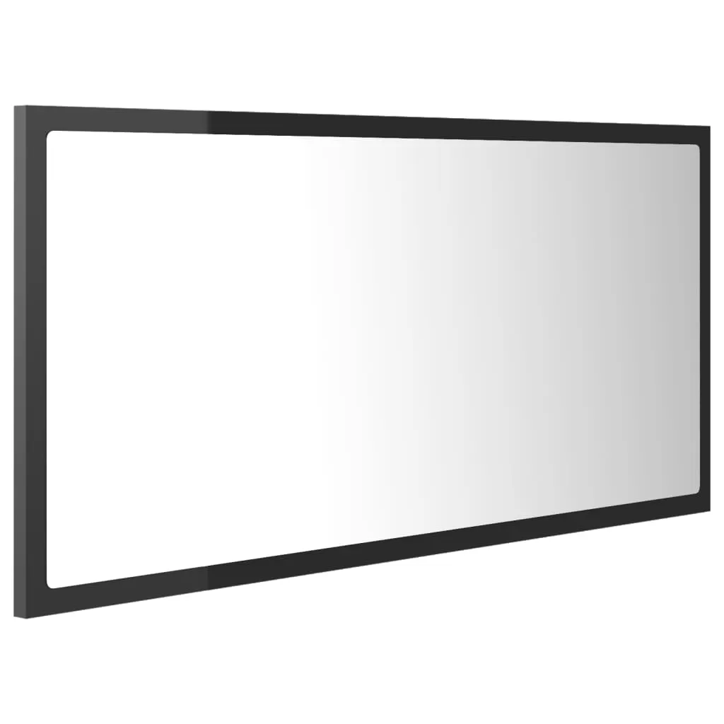 OGLINDA DE BAIE CU LED, NEGRU LUCIOS [6]
