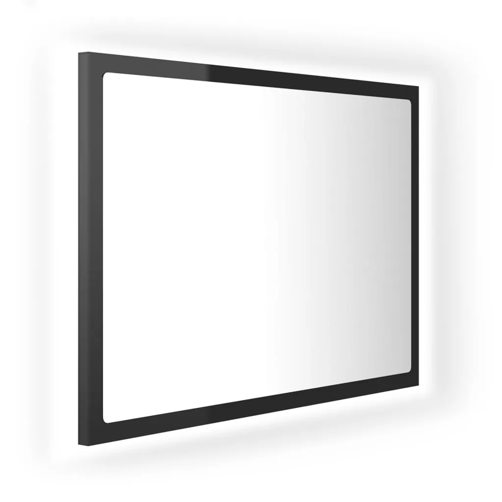 OGLINDA DE BAIE CU LED, NEGRU LUCIOS [1]