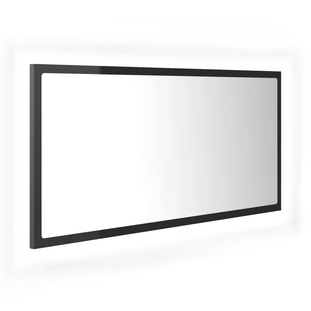 OGLINDA DE BAIE CU LED, NEGRU LUCIOS [1]