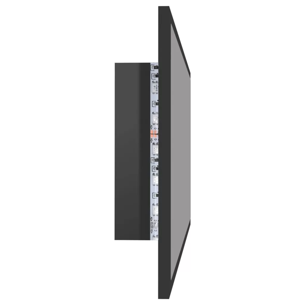 OGLINDA DE BAIE CU LED, NEGRU LUCIOS [7]