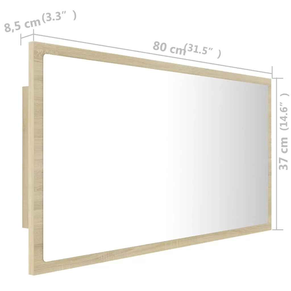 OGLINDA DE BAIE CU LED, STEJAR SONOMA [11]