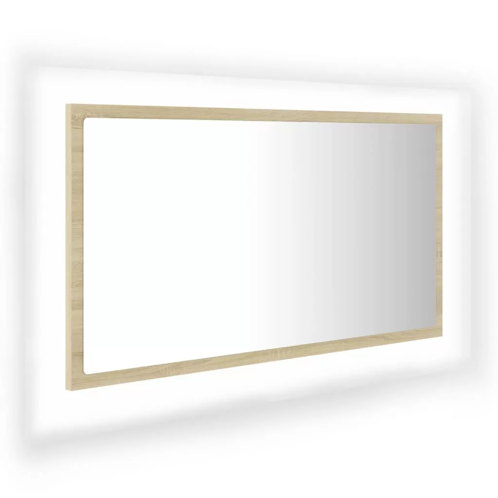 OGLINDA DE BAIE CU LED, STEJAR SONOMA [1]