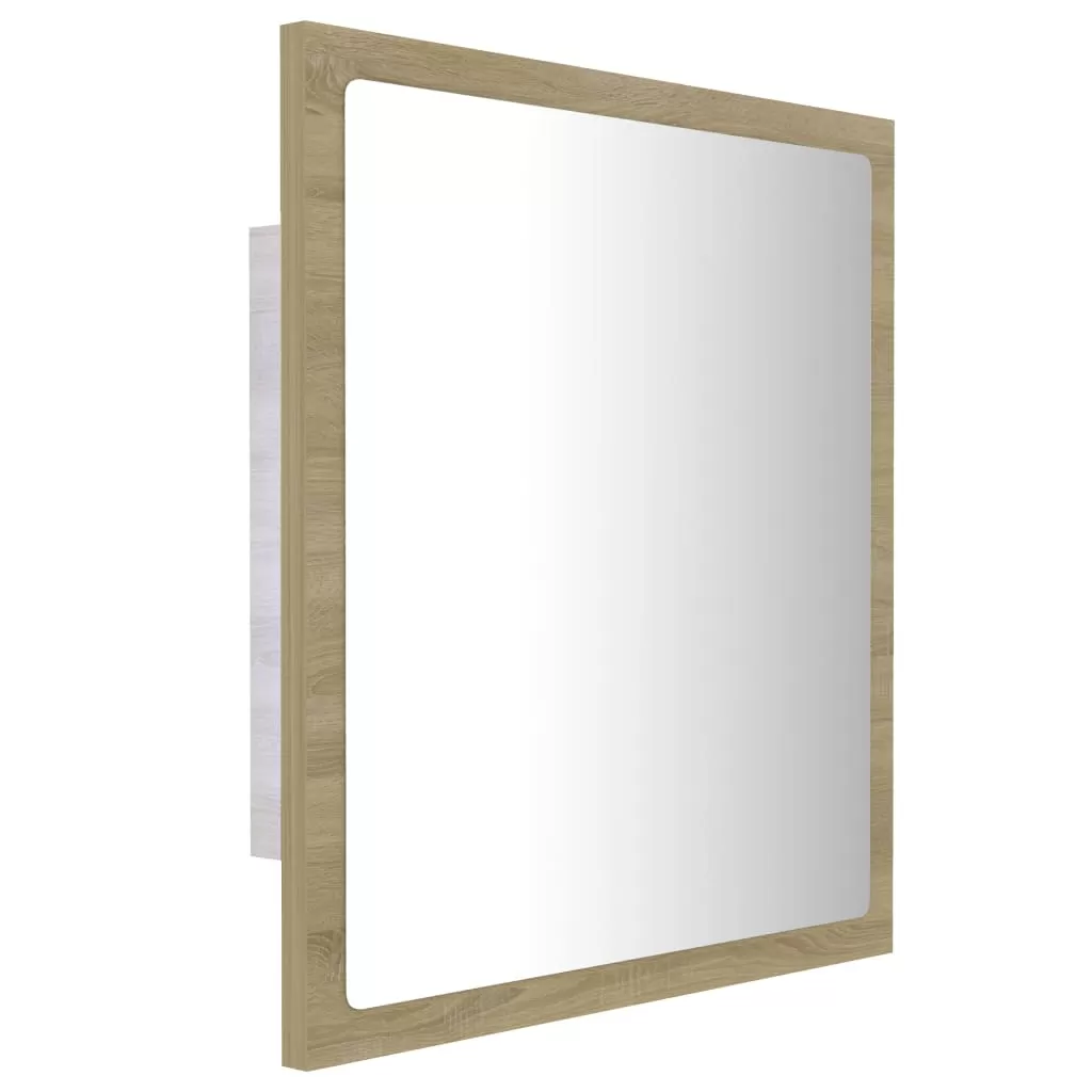 OGLINDA DE BAIE CU LED, STEJAR SONOMA [7]