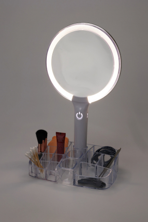 Oglinda baie - Oglindă de Machiaj cu LED și Organizator pentru Accesorii