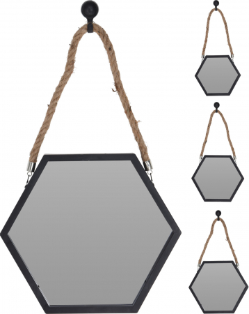 Oglindă hexagonală cu frânghie din iută [3]