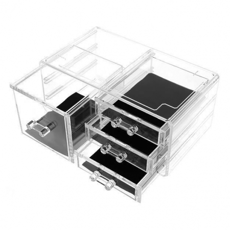 ORGANIZATOR COSMETICE, ACRIL, TRANSPARENT, MARIME XL, 24X14X39.5 CM, ISOTRADE [3]
