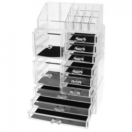ORGANIZATOR COSMETICE, ACRIL, TRANSPARENT, MARIME XL, 24X14X39.5 CM, ISOTRADE [9]