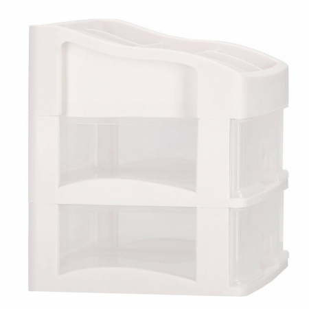 ORGANIZATOR COSMETICE, PLASTIC, 3 NIVELURI, 2 SERTARE, ALB, 30X25X34 CM, SPRINGOS [9]