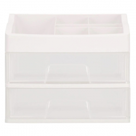 ORGANIZATOR COSMETICE, PLASTIC, 3 NIVELURI, 2 SERTARE, ALB, 30X25X34 CM, SPRINGOS [12]