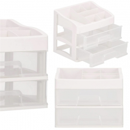 ORGANIZATOR COSMETICE, PLASTIC, 3 NIVELURI, 2 SERTARE, ALB, 30X25X34 CM, SPRINGOS [3]