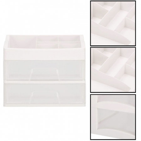 ORGANIZATOR COSMETICE, PLASTIC, 3 NIVELURI, 2 SERTARE, ALB, 30X25X34 CM, SPRINGOS [4]